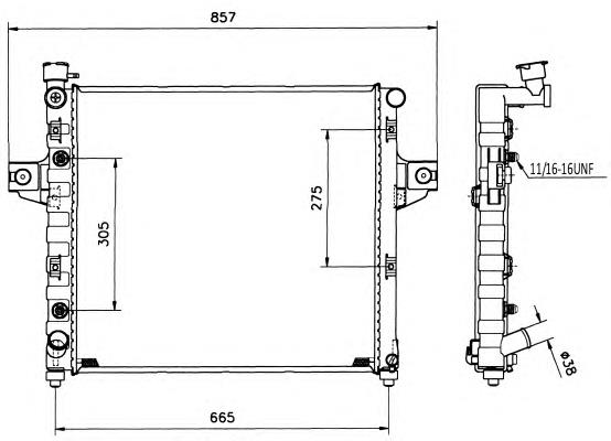 Radiador de esfriamento de motor 58112 NRF