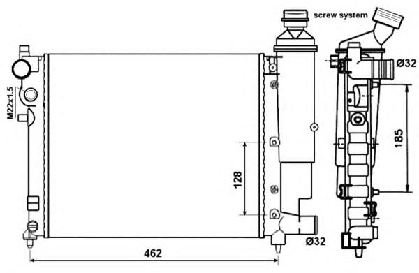 00001330A6 Peugeot/Citroen radiador de esfriamento de motor