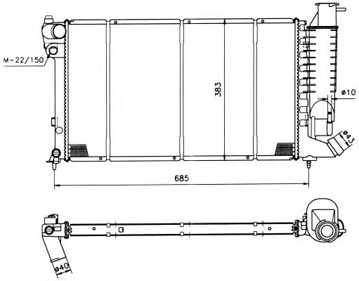 Radiador de esfriamento de motor 58092 NRF