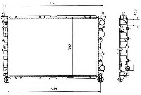 Radiador de esfriamento de motor 58085 NRF