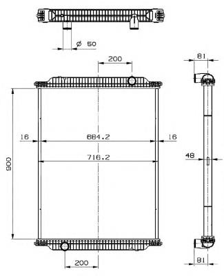 Radiador de esfriamento de motor 549700 NRF