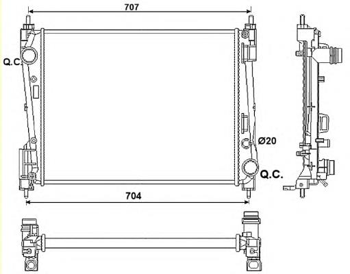 3024081X Polcar radiador de esfriamento de motor