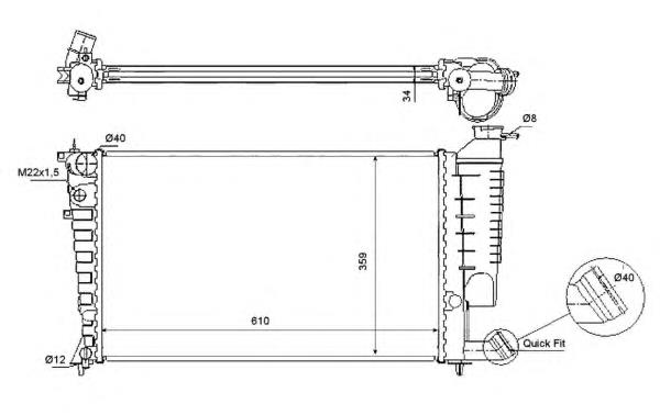 Radiador de esfriamento de motor 54715 NRF