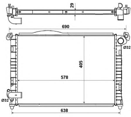 7570821 BMW radiador de esfriamento de motor