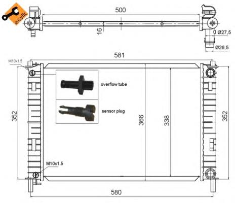 58276 NRF radiador de esfriamento de motor