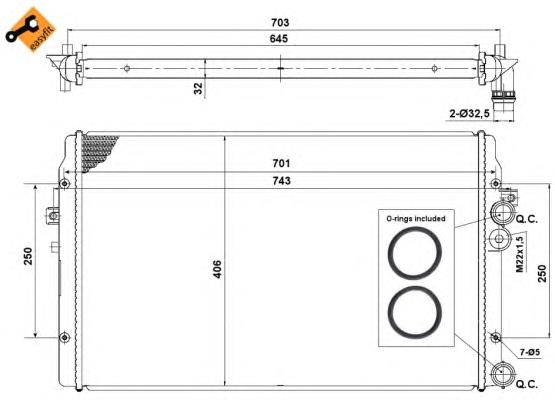 58334 NRF radiador de esfriamento de motor