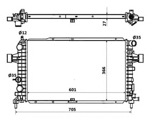 1300267 Opel radiador de esfriamento de motor