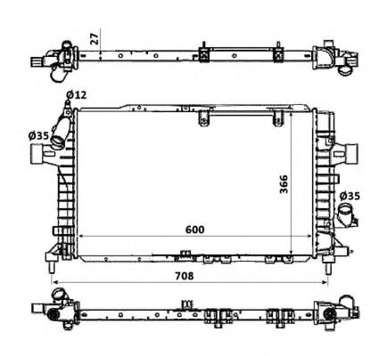 1300268 Opel radiador de esfriamento de motor