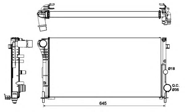 Radiador de esfriamento de motor para Fiat Panda (169A)