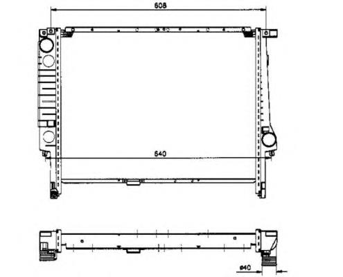 Radiador de esfriamento de motor 58163 NRF