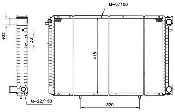 Radiador de esfriamento de motor 58153 NRF