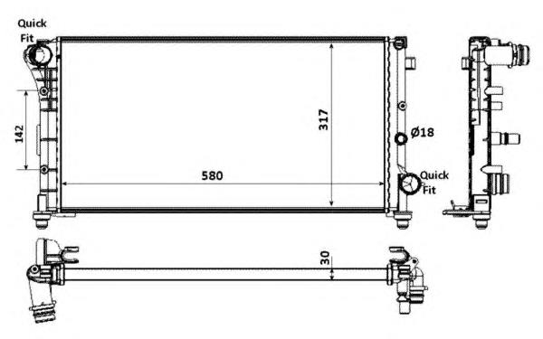 51773192 Fiat/Alfa/Lancia radiador de esfriamento de motor