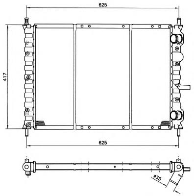 58190 NRF radiador de esfriamento de motor