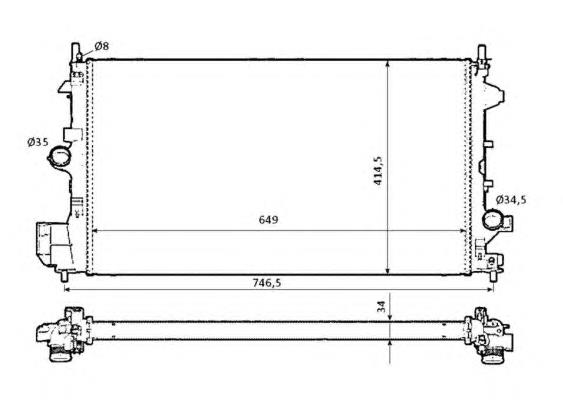 58204 NRF radiador de esfriamento de motor