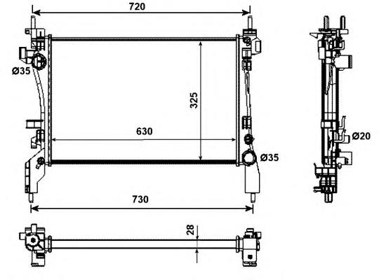 CR1120000P Knecht-Mahle radiador de esfriamento de motor