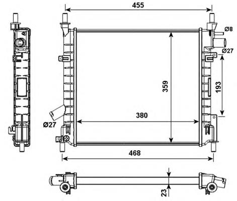 1S5H8005CA Ford radiador de esfriamento de motor