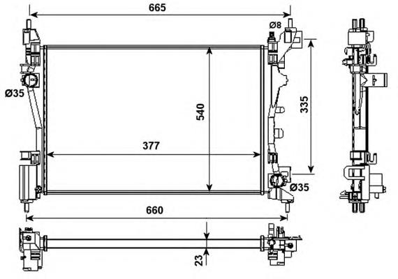 FP 26 A65-AV AVA radiador de esfriamento de motor