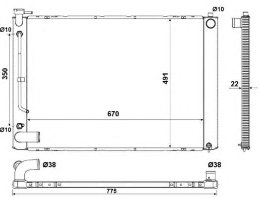 53974 NRF radiador de esfriamento de motor