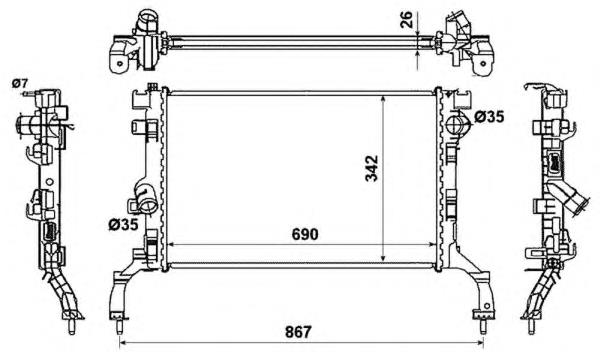 53967 NRF radiador de esfriamento de motor