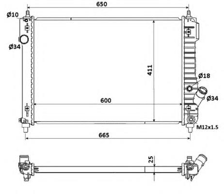 96983812 Opel radiador de esfriamento de motor