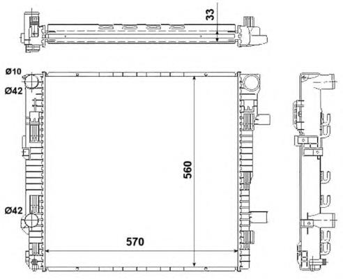 Radiador de esfriamento de motor 53895 NRF