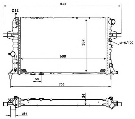 1300191 Opel radiador de esfriamento de motor