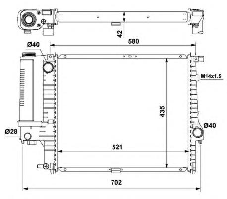 Radiador de esfriamento de motor 53897 NRF