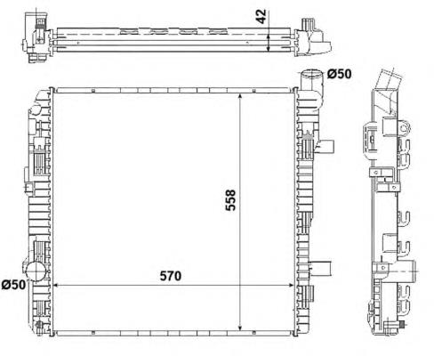 Radiador de esfriamento de motor para MERCEDES BENZ TRUCK Vario (667)