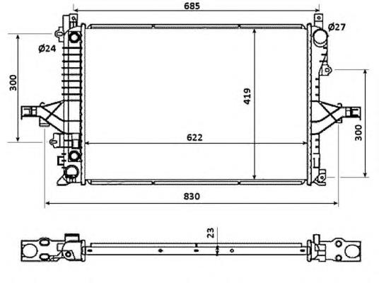 Radiador de esfriamento de motor Volvo S60 1 RS, RH