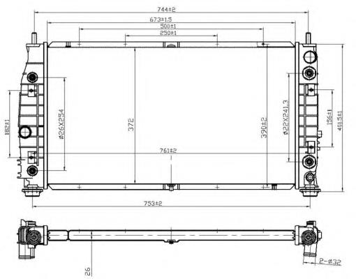 5010359AA General Motors radiador de esfriamento de motor