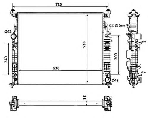 RA62576A Signeda radiador de esfriamento de motor