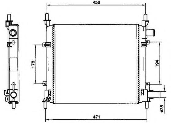 Radiador de esfriamento de motor 54601 NRF