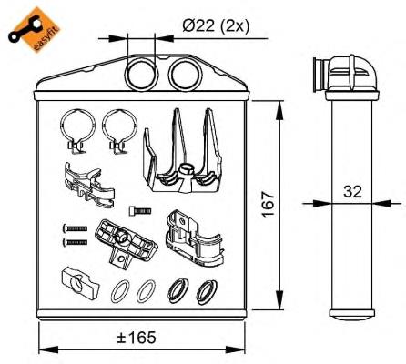 Radiador de forno (de aquecedor) para Opel Corsa (F08, F68)