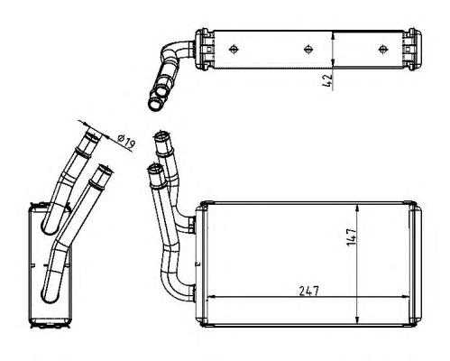 Radiador traseiro de forno (de aquecedor) para Ford Transit (V184/5)