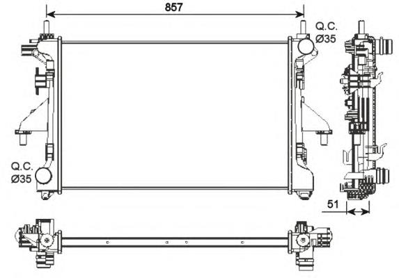 54203 NRF radiador de esfriamento de motor