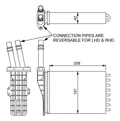 6025370901 Renault (RVI) radiador de forno (de aquecedor)