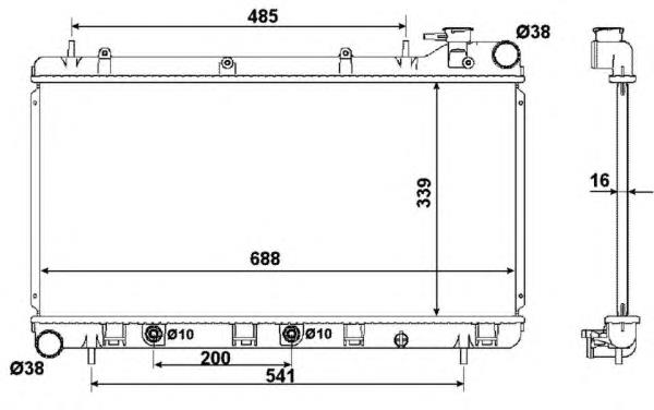 45199FA000 Subaru radiador de esfriamento de motor