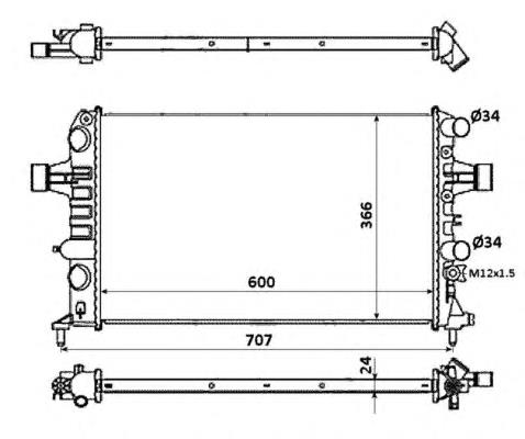 Radiador de esfriamento de motor 58355 NRF