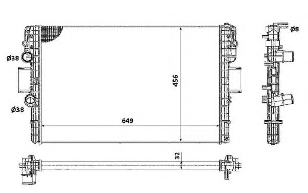 Radiador de esfriamento de motor 58361 NRF