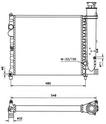 Radiador de esfriamento de motor para Citroen BX (XB)