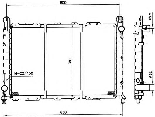 Radiador de esfriamento de motor 58996 NRF