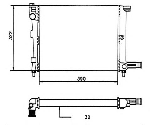 Radiador de esfriamento de motor 58940 NRF