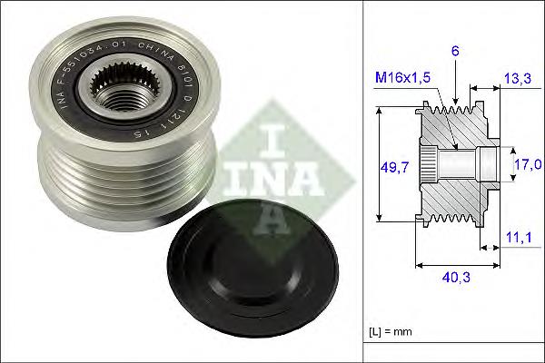 Шкив генератора 535009310 INA