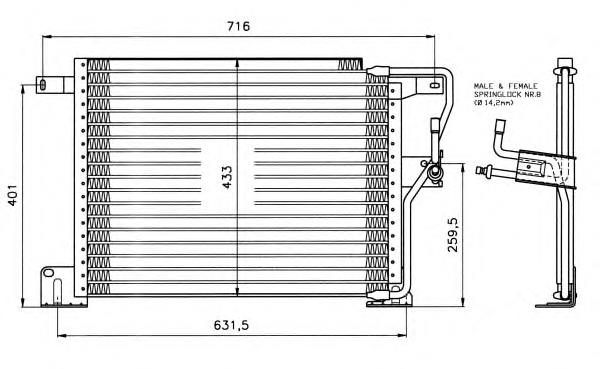 35221 NRF radiador de aparelho de ar condicionado