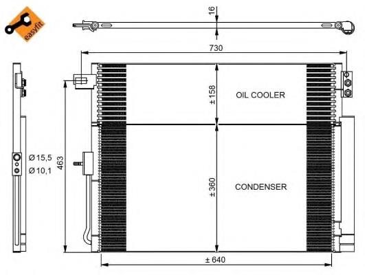 350038 NRF radiador de aparelho de ar condicionado