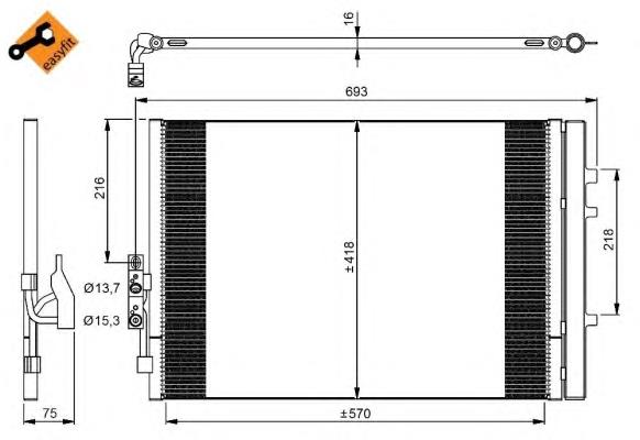 20X1K82X Polcar radiador de aparelho de ar condicionado