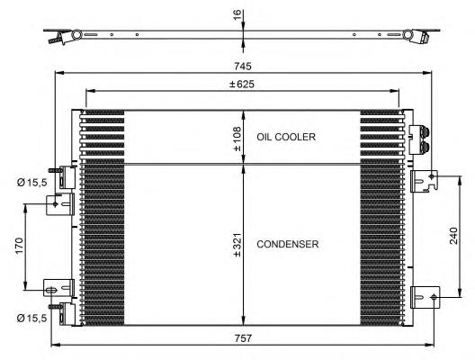 Radiador de aparelho de ar condicionado para Dodge Avenger 