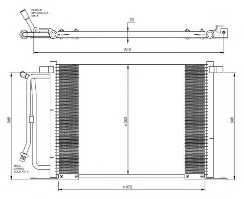 35250 NRF radiador de aparelho de ar condicionado