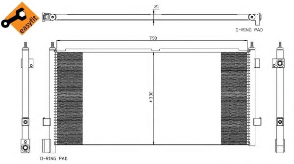 2.76056 Diesel Technic radiador de aparelho de ar condicionado