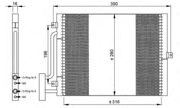 Радиатор охлаждения кондиционера NRF 35307